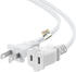 US AC Power Extension Cable Cord SPT-2 16AWG/2C 125V 13A 2-Prong Polarized Male to Female Extension Cord for NEMA 1-15P to NEMA 1-15R (10 ft, Whit...