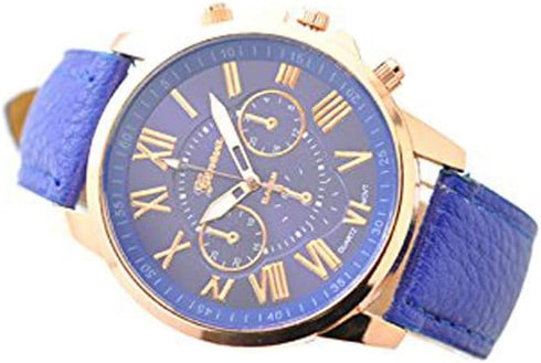 Wholesale Lot of 10 Pcs Unisex Men Women Lady Teen Girl Gold Plated Platinum Style PU Leather Round Wrist Watches...