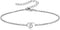 Initial Engraved Letter Bracelets Dainty Mini Size Heart Love Charm Stainless Steel Bracelets for Women Birthday Jewelry...