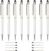 8Pcs Crystal Diamond Stylus Pens, FHDUSRYO 2 in 1 Black Ink Capacitive Ballpoint Pens with 8 Replacement Refills, Bling Rhinestones Retractable To...