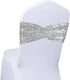 SquarePie Pack of 10 Sequin Chair Sashes Silver Sparkling Bands Decorative Bows for Wedding Banquet Party Event Decor...