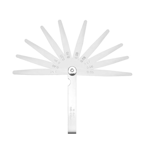 uxcell Metric Thickness Feeler Gauge 0.05-0.50mm 10 Blades Mn Steel Measuring Tool for Gap Width...