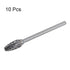 10pcs Carbide Rotary Burrs 1/8" (3mm) Shank 1/4" (6mm) Head Double Cut Flame H Shape Die Grinder Bits Rasp Files for Metal Wood Plastic Polishing ...