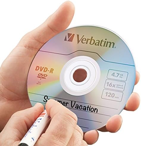Verbatim DVD-R Blank Discs AZO Dye 4.7GB 16X Recordable Disc - 25 Pack Spindle,Silver...