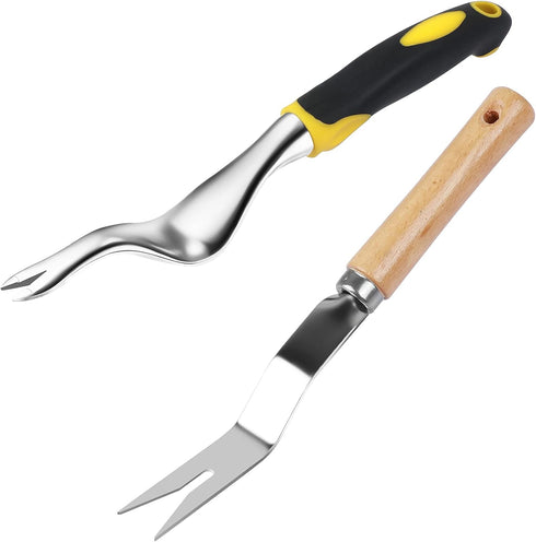 Garden Weeder Hand Weeding Tool Weed Removal Stainless Steel Handle Weed Deep Digger Grass Lawn Trimming Remover Forked Puller for Weeds Eradicate...