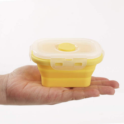 Collapsible Silicone Food Storage Container, Portion Control Container with Clip-on Lid, Stackable, Space Saving, Microwave/Fridge/Freezer/Dishwas...