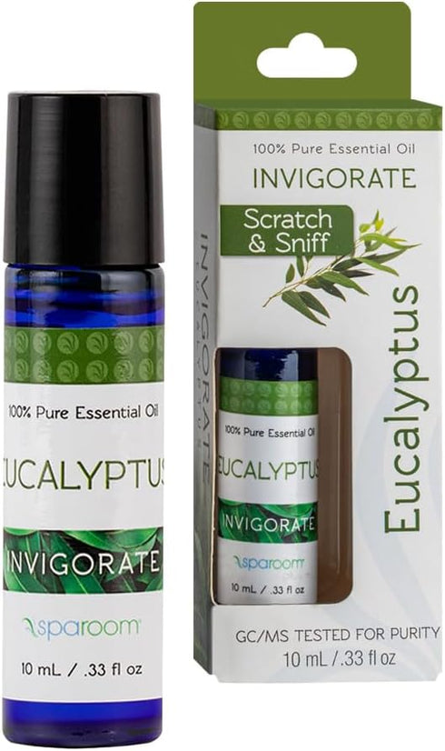 SpaRoom Aromatherapy 100% Pure Essential Oils for Diffusers and Air Freshners, Invigorate Eucalyptus, 10 mL...