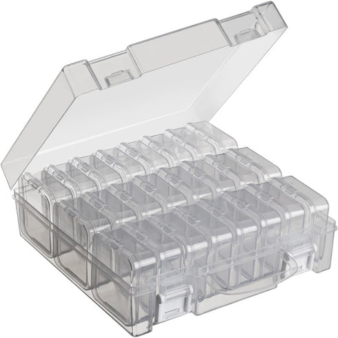Bead Organizer Box, 24 Slots Diamond Painting Bead Storage Containers, Diamond Painting Art Accessories Boxes Craft Bead Storage Box Organizer Bea...