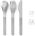 MONBENTO - Cutlery Set MB Slim Box Onyx for Lunch Box - 3 Pieces Fork Knife Spoon - Flatware Set Work Lunch Packing - Suitable for MB Original & M...
