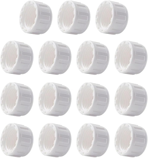 15PCS PVC Round Female Thread Hose Connector 1/2PT Pipe Fitting Cap Pipe End Cap Plug for Plumbing Applications, Perfect for DIY Projects, Pipe Re...