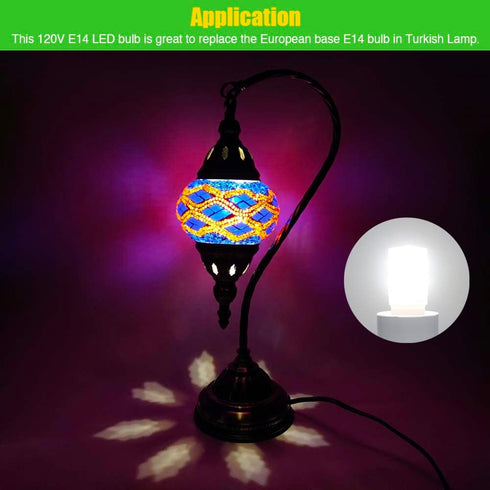 E14 LED Light Bulbs, European Base Refrigerator Bulb for Particular Fridge Freezer Turkish Lamp E14 Socket 120V Daylight White 6000k Non Dimmable ...