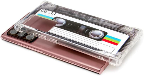 Case for Galaxy Note 20 Ultra with Reinforced Corners TPU Soft Bumper Retro Cassette Tape Case + Camera Lens Protector...