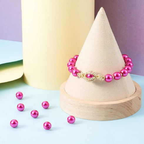 Cheriswelry 100pcs/strand 8mm Round Glass Pearl Beads Strand Tiny Satin Luster Pearl Beads Loose Spacer for DIY Bracelet Necklace Earrings Jewelry...