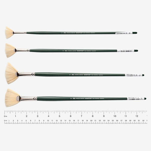 Winsor & Newton Winton Hog Bristle Brush-Fan #1, 1, Green...