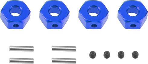 Metal 12mm Wheel Hex Hub Drive Adapters with Pins Screws Compatible with 1/10 Arrma Senton Granite Typhon Vorteks 3S Big Rock RC Car (Blue)...