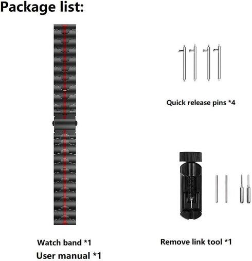 Compatible for Samsung Galaxy Watch 5 pro 45mm/4 Classic 46mm/42mm Band,Enamel Stainless Steel Metal Quick Release Watch Strap Compatible for Sams...