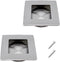 2 Pack 50 x 50MM / 1.97 x 1.97 Inch Recessed Flush Pulls, Stainless Steel Square Recessed Invisible Flat Finger Pull, Sliding Door Handles for Clo...