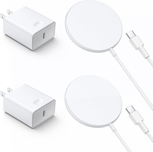 Magnetic Wireless Charger for iPhone 15 14 Wireless Charger with 20W PD USB C Charger, 2 Pack SMOONFACE Compatible with Magsafe Charger for iPhone...