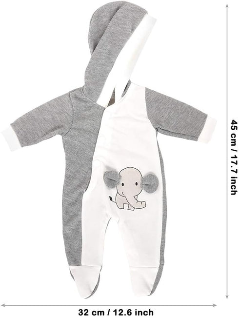 Baby Doll Clothes Casual Cute Handmade Elephant Long-Sleeved Clothing Set Outfit with Hat for 14-17 Inch Dolls Gift Set...