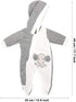 Miunana 13-15 Inch Baby Doll Clothes Elephant Pajamas Outfit 1pcs for New One Year Old 15 Inch Small Baby Doll Clothes Grey and White Doll Pajamas...