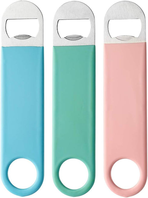 JXS 3 Pack 7" Heavy Duty Stainless Steel Flat Bottle Opener, Well-Made Long Neck Bottle Opener...