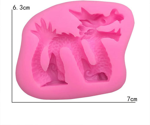 2Pcs/Set 3D Dragon Fondant Mold - Chinese Zodiac Dragon Silicone Gum Paste Sugar Craft Mold for Cake, Cupcake Topper Decorating Tools...