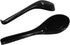 2PCS Asian Soup Spoons, Chinese Japanese Miso Ramen Wonton Dumpling Pho Rice Noodle Soba Soup Spoons, Black Melamine Spoons...