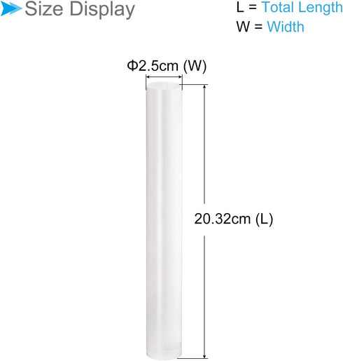 Acrylic Clay Roller, 8 Inch Length 1 Inch Dia., Acrylic Non-Stick Rolling Pin Roller Transparent - (Applications: for Shaping Sculpting), 2-Pieces...