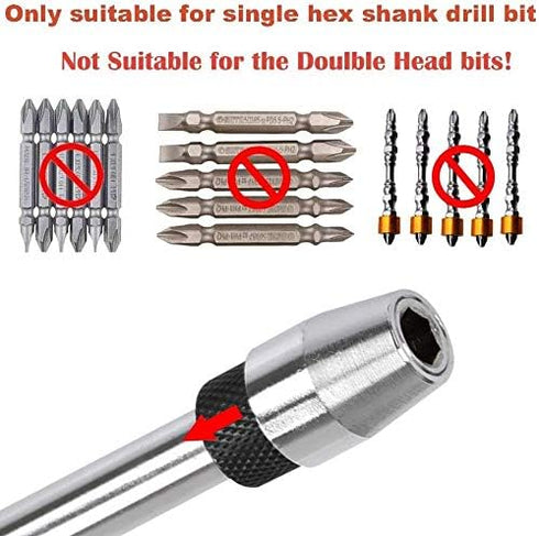 12 inch Length Quick Release Screwdriver Drill Bit Holder Extension Bar 1/4" Hex Shank Quick Change Extension Rod Socket for Screws Nuts Drill Han...