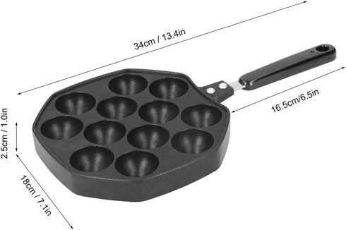 Takoyaki Grill Pan, 12 Cavities Takoyaki Maker Nonstick Coating Aluminum Cooking Baking Model Tool for Making Poffertjes Pancake Balls Desserts...