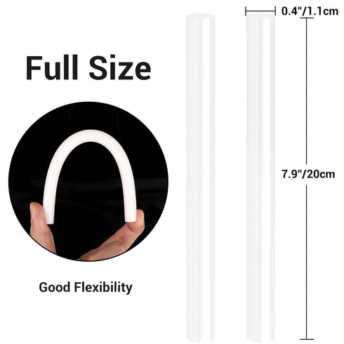 ENPOINT White Hot Glue Sticks Full Size, 12 Pack 8" Long x 0.43" Dia Fbric Glue Sticks for Craft, Adhesive Hot Melt Glue Sticks for Crafting, Wood...