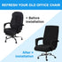 Stretch Office Chair Seat Covers with Armrest Sleeve, Jacquard Pattern High Back Computer Chair Slipcovers Removable Stretchable Covers Armchair C...