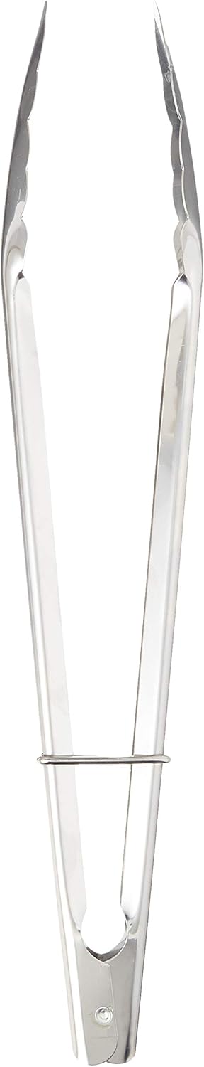 Chef Craft Set of 2 (1-9" & 1-12") Stainless Steel Clam Shell Food Service Tongs with Sliding Rings. Quality Construction, Dishwasher Safe, Silver...