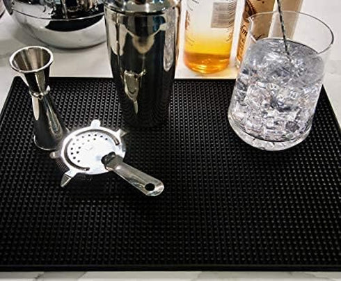 Highball & Chaser Bar Mat 18 x 12, Thick Durable and Stylish Bar Mat for Spills. Non Slip, Non-Toxic, Service Mat for Coffee, Bars, Restaurants Co...