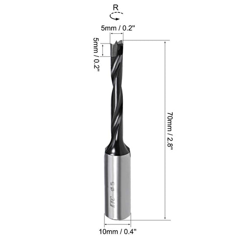 uxcell Brad Point Drill Bits for Wood 5mm x 70mm Forward Turning HSS for Woodworking Carpentry Drilling Tool...