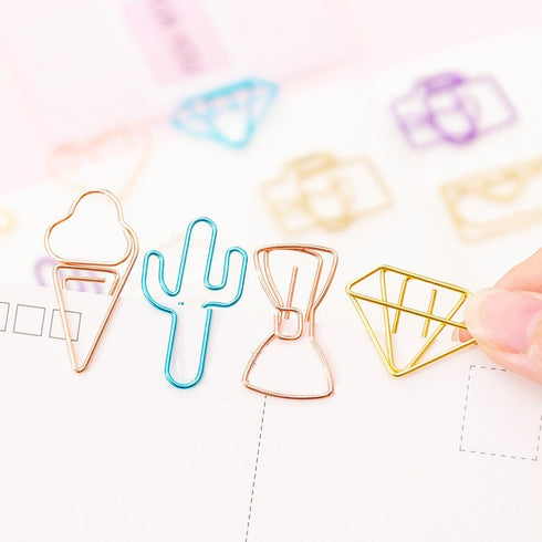 100 pcs Cute Paper Clips, BOSOIRSOU Metal Bookmark Folder Pin Memo Clamp Planner Clip for Pagination Organize Document Organizing Office Supplies ...