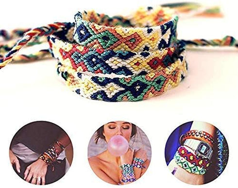 LoveInUSA 8PCS Woven Friendship Bracelet, Nepal Style Woven Bracelets Braided Friendship Bracelets for Women Men and Teens Handmade...