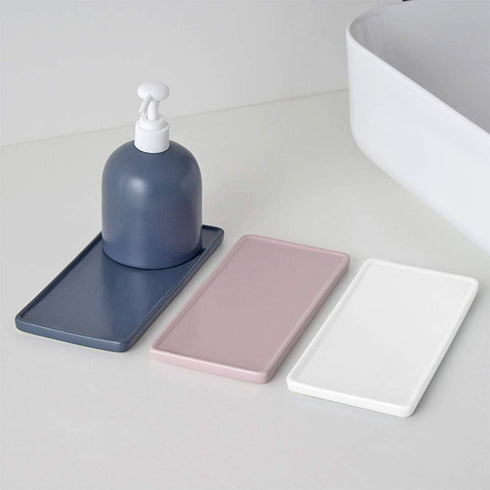 Bathroom Sink Organizer - Ceramic Kitchen Tray, Small Rectangle Candle & Jewelry Tray - White...