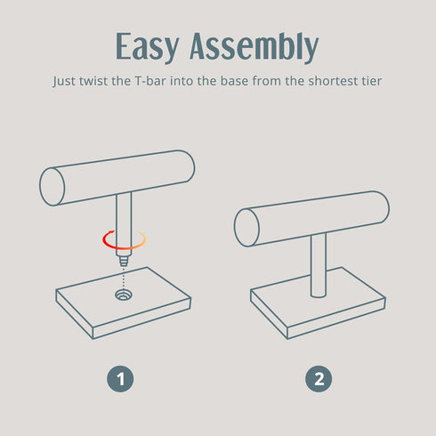 ProCase Bracelet Holder Display Bracelet Organizer, Wooden Bracelet Stand for Selling, T-bar Bangle Storage Rack Wood Watch Display Tower for Busi...