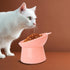 Pink Cat Food Bowl Elevated Tilted Raised Slanted Stand Dish for Neck Protection & Whisker Friendly Feeding-Christmas City Collection, Anti Vomiti...