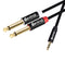 Devinal 3.5mm TRS to Dual 1/4"(6.35mm) TS Y-Cable, 1/8" to Two 6.35mm Mono Stereo Splitter Cord, Compatible for Computer Sound Cards, CD Players, ...