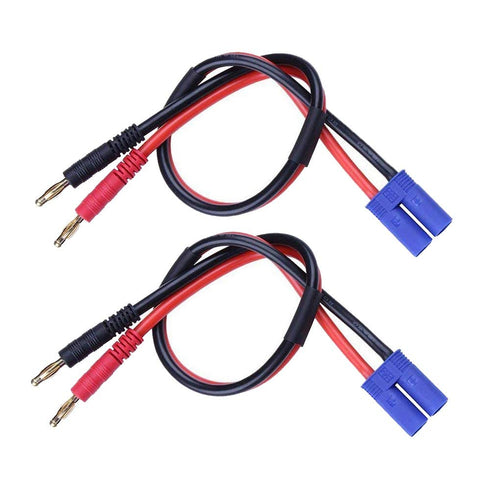 2-Pack EC5 Male Connector to 4MM 4.0MM Bullet Banana Connector Plug Adapter Wires with 11.8inch 14AWG Cable......