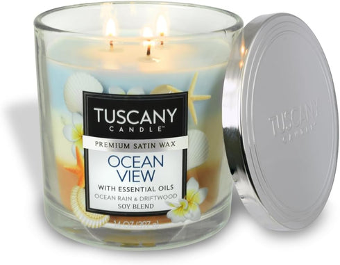 Tuscany Candle Ocean View: Driftwood & Rain Scented Candle, 14 oz...