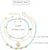 Boho Layered Sun Necklaces Gold Neck Chain Turquoise Necklaces Chains Pearl Pendant Necklace Jewelry Summer Beach Necklace Accessories for Women...