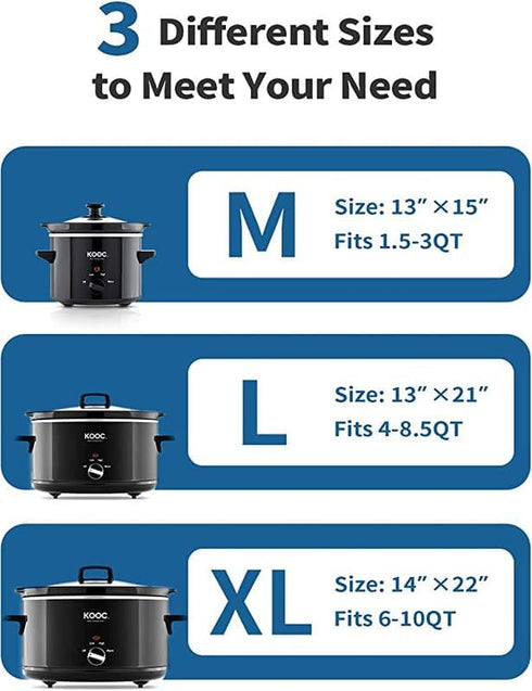 KOOC Slow Cooker Liners 14"x22" 30 Count Extra Large Size Disposable Pot Liners Cooking Bags Fit 6 qt to 10 qt Pot BPA Free Fresh Locking Seal Des...