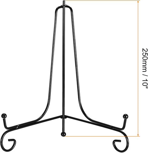 uxcell Plate Stand for Display, 10 Inch 2Pcs Iron Decorative Plate Holder Metal Easel Folding Display Stand for Photo Picture Frame, Black...