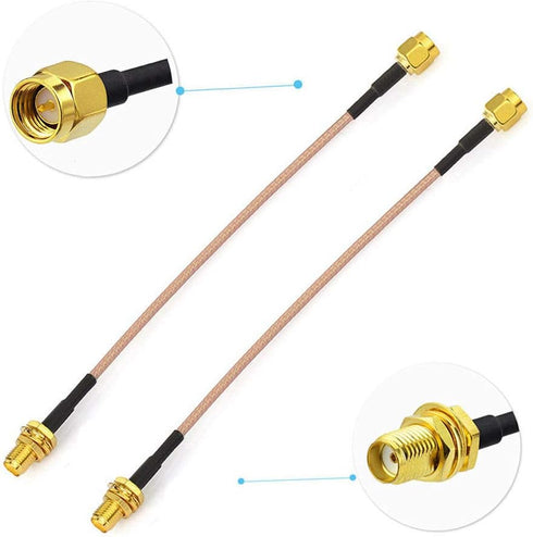 BINGFU SMA Female Bulkhead Mount to SMA Male RG316 Antenna Extension Cable 6 inch 15cm 2-Pack Compatible with 4G LTE Router Gateway Cellular SDR U...