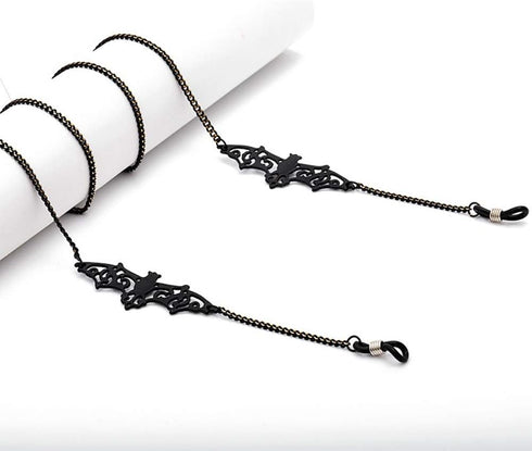 Pinksee Women Men Glasses Chain Black Bat Eyeglass Strap Holder Eyewear Retainer...