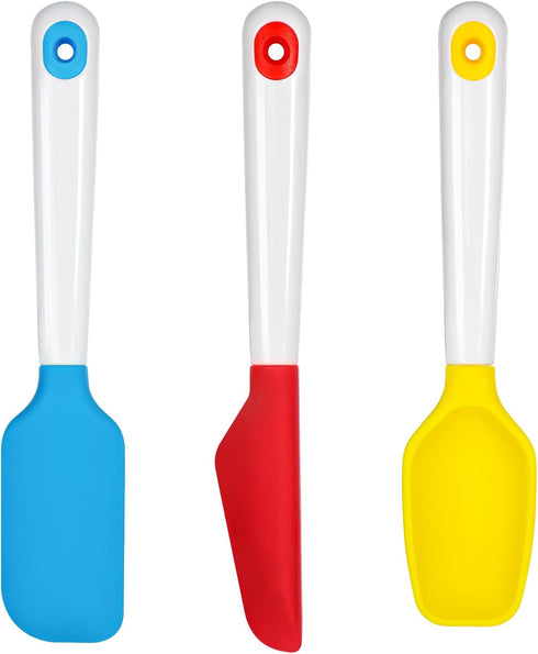 Webake Mini Silicone Spatula Set, Non-Stick Small Spatulas with Sturdy Handle, Nice for Small Jars and Cans, Mixing, Cooking and Baking, Heat Resi...