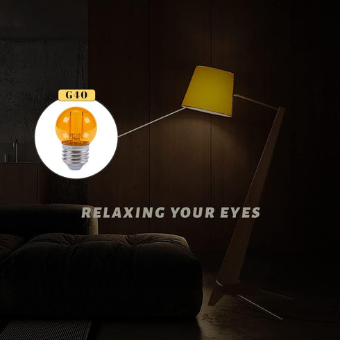 G40 Small dim Amber LED Edison 2000K 2 watt-15 watt Equivalent, E26 Base Low watt Soft Warm Light Bulbs for Healthy Sleep and Baby Nursery Light 4...